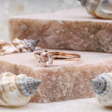 Round Rose Cut Salt and Pepper Lab Diamond Ring
