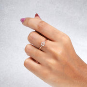 Round Rose Cut Salt and Pepper Lab Diamond Ring