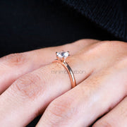 Round Rose Cut Salt and Pepper Lab Diamond Ring