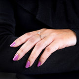 Round Rose Cut Salt and Pepper Lab Diamond Ring