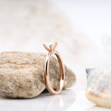 Round Rose Cut Salt and Pepper Lab Diamond Ring