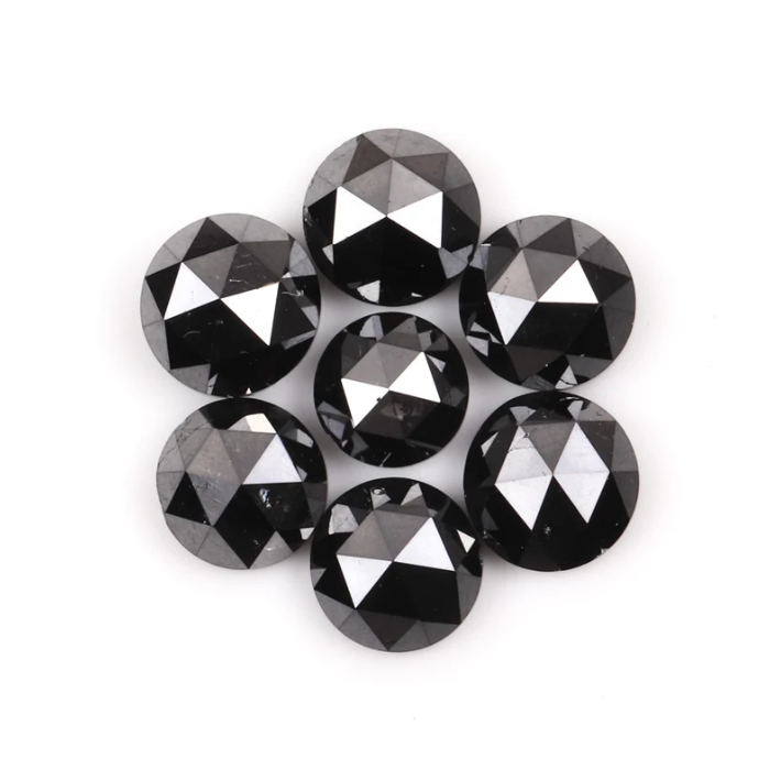 Round Rose Cut Black Loose Natural Earth Mined Diamond