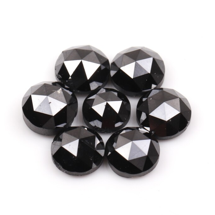 Round Rose Cut Black Loose Natural Earth Mined Diamond