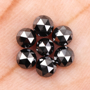 Round Rose Cut Black Loose Natural Earth Mined Diamond