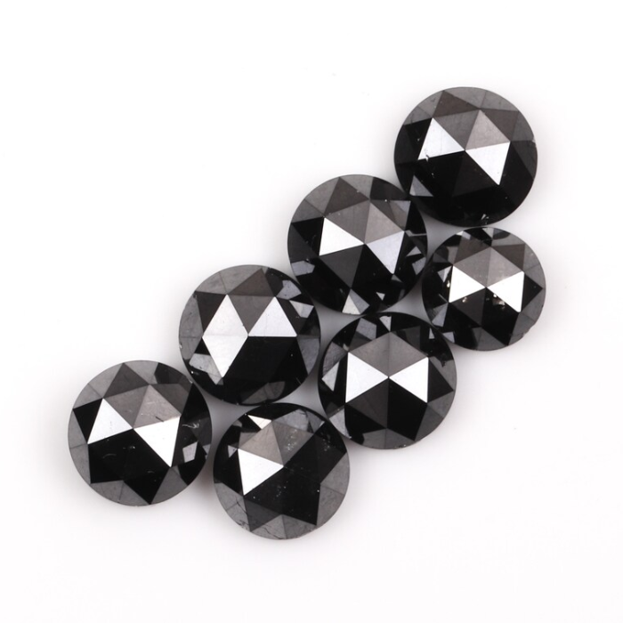 Round Rose Cut Black Loose Natural Earth Mined Diamond