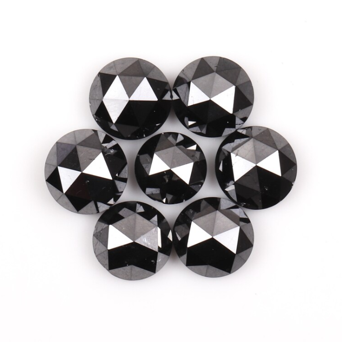 Round Rose Cut Black Loose Natural Earth Mined Diamond