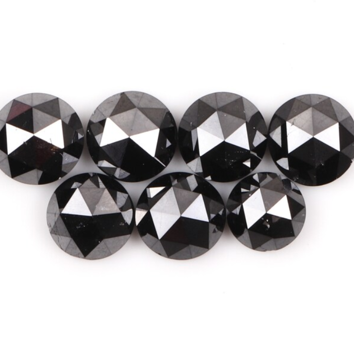 Round Rose Cut Black Loose Natural Earth Mined Diamond