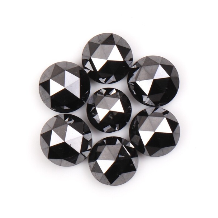 Round Rose Cut Black Loose Natural Earth Mined Diamond