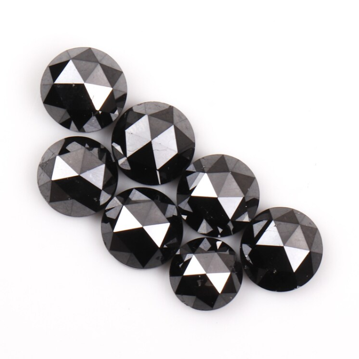 Round Rose Cut Black Loose Natural Earth Mined Diamond
