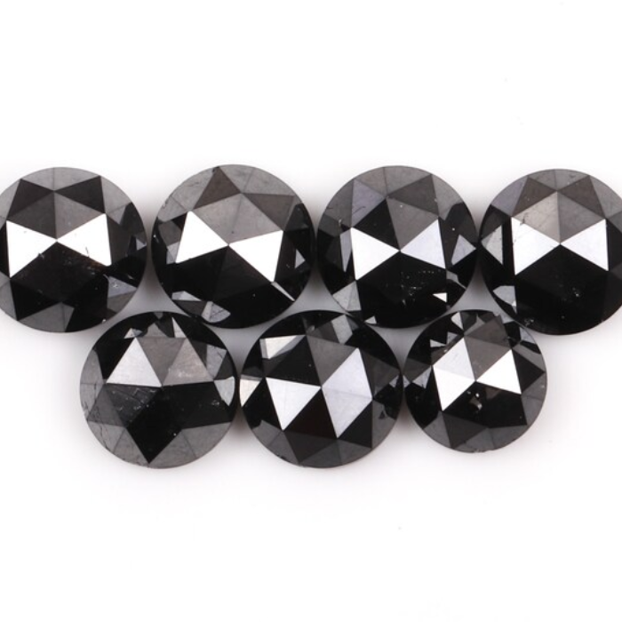 Round Rose Cut Black Loose Natural Earth Mined Diamond