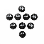 Round Rose Cut Black Natural Earth Mined Diamond