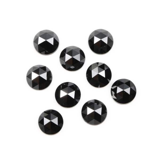 Round Rose Cut Black Natural Earth Mined Diamond