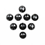 Round Rose Cut Black Natural Earth Mined Diamond