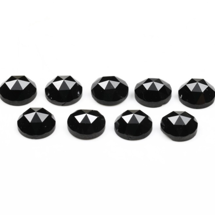 Round Rose Cut Black Natural Earth Mined Diamond