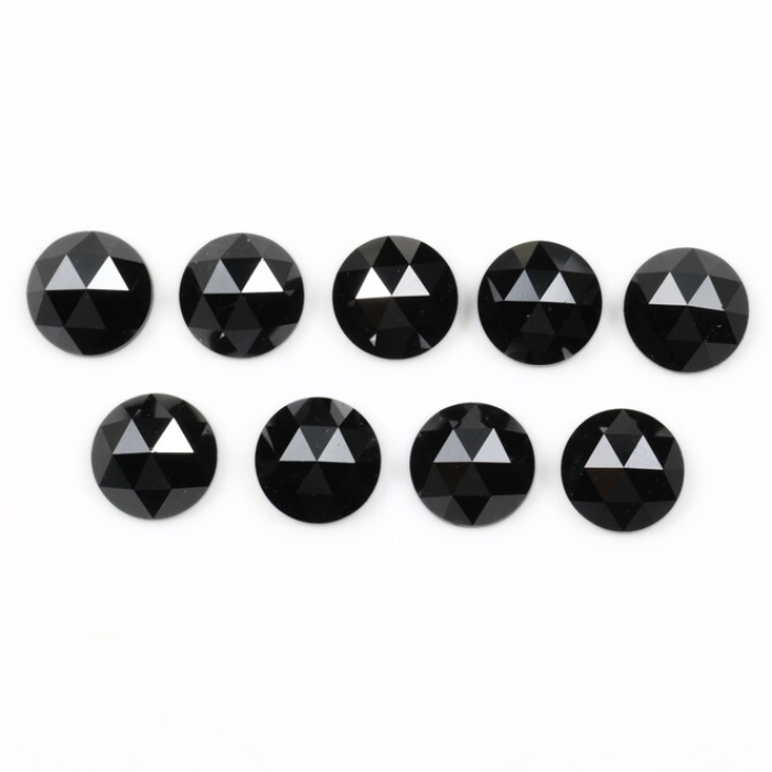 Round Rose Cut Black Natural Earth Mined Diamond