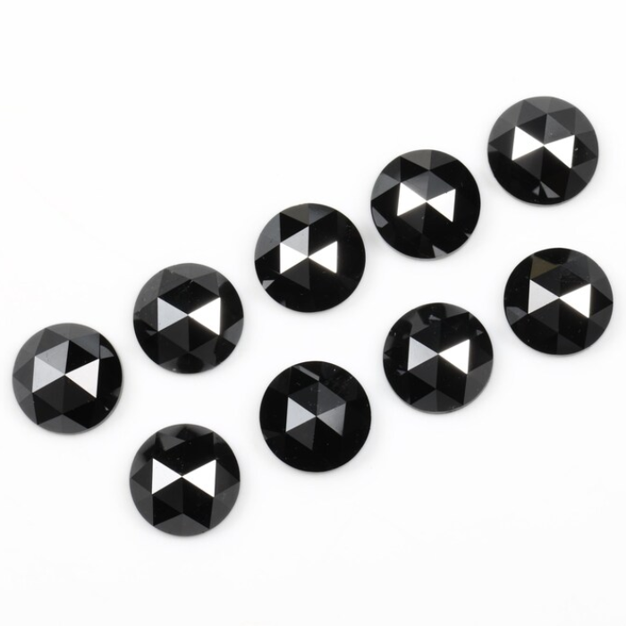 Round Rose Cut Black Natural Earth Mined Diamond