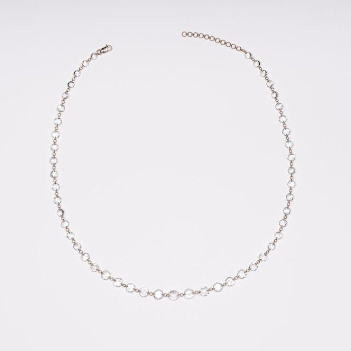 Round Rose Cut Floating Lab Grown Diamond Station Necklace | TheMinimalCarbon