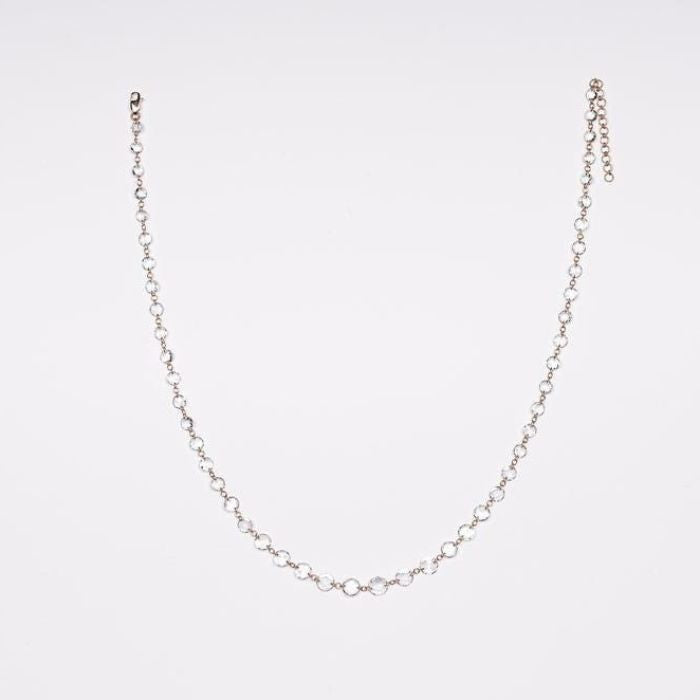 Round Rose Cut Floating Lab Grown Diamond Station Necklace | TheMinimalCarbon