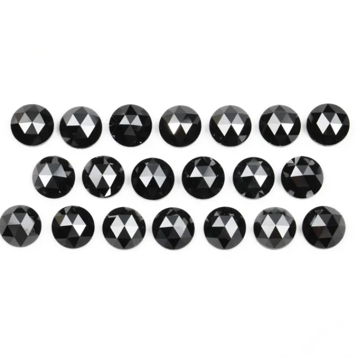Round Rose Cut Loose Black Natural Earth Mined Diamond