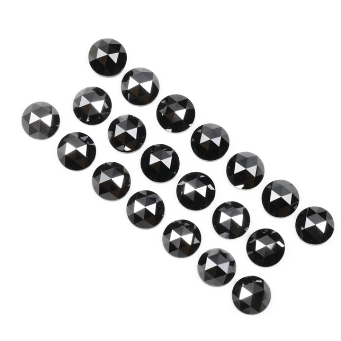 Round Rose Cut Loose Black Natural Earth Mined Diamond