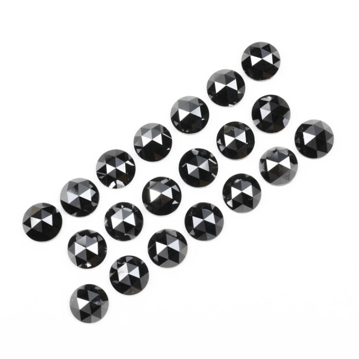 Round Rose Cut Loose Black Natural Earth Mined Diamond