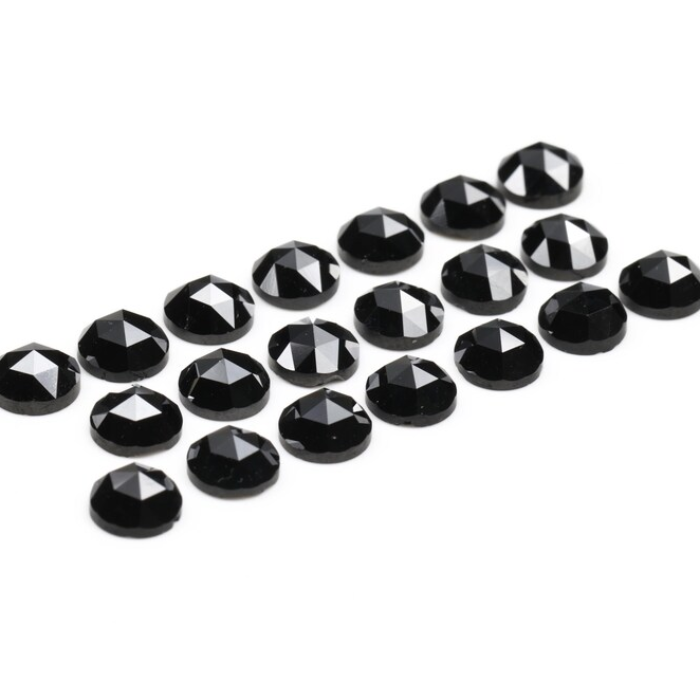 Round Rose Cut Loose Black Natural Earth Mined Diamond
