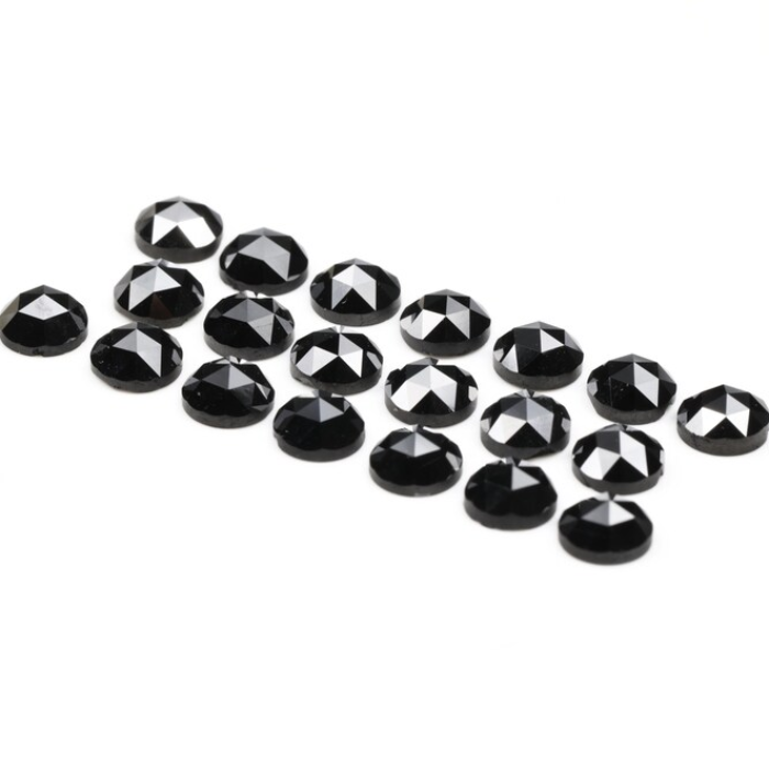 Round Rose Cut Loose Black Natural Earth Mined Diamond