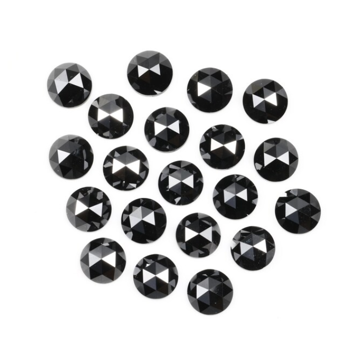 Round Rose Cut Loose Black Natural Earth Mined Diamond