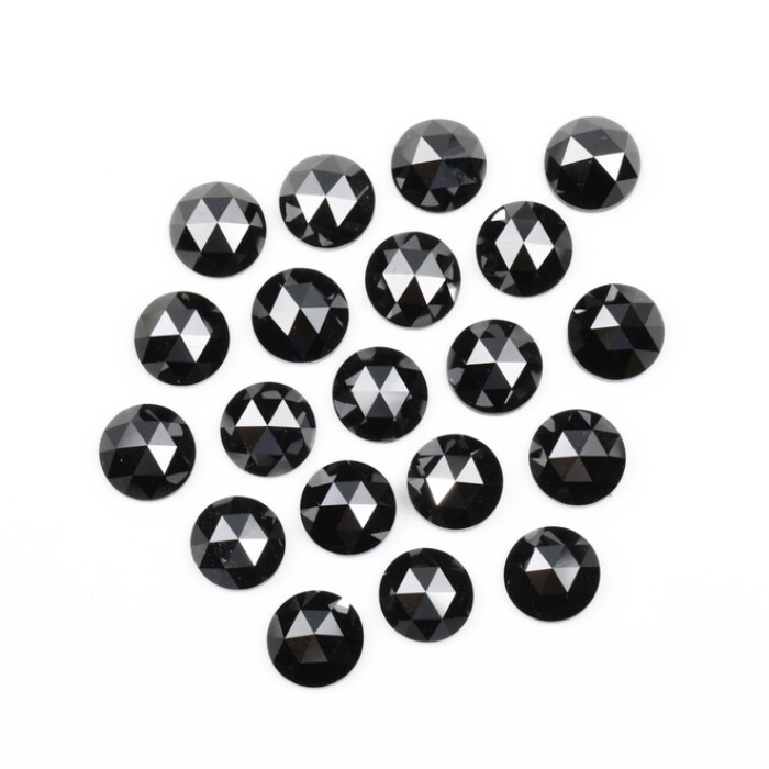 Round Rose Cut Loose Black Natural Earth Mined Diamond