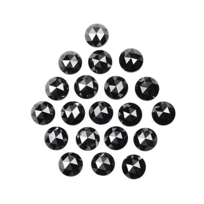 Round Rose Cut Loose Black Natural Earth Mined Diamond