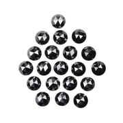 Round Rose Cut Loose Black Natural Earth Mined Diamond