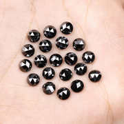 Round Rose Cut Loose Black Natural Earth Mined Diamond