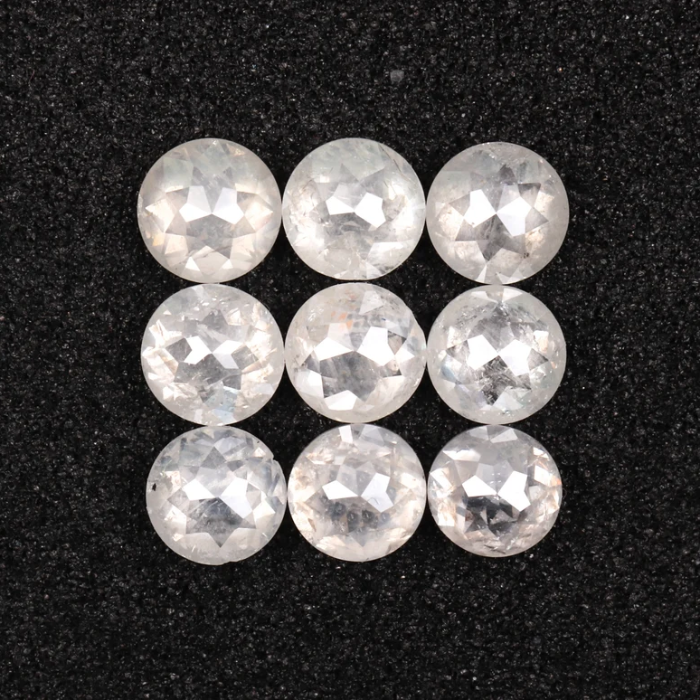 Round Rose Cut Loose Natural Earth Mined Diamond - Minimal Carbon