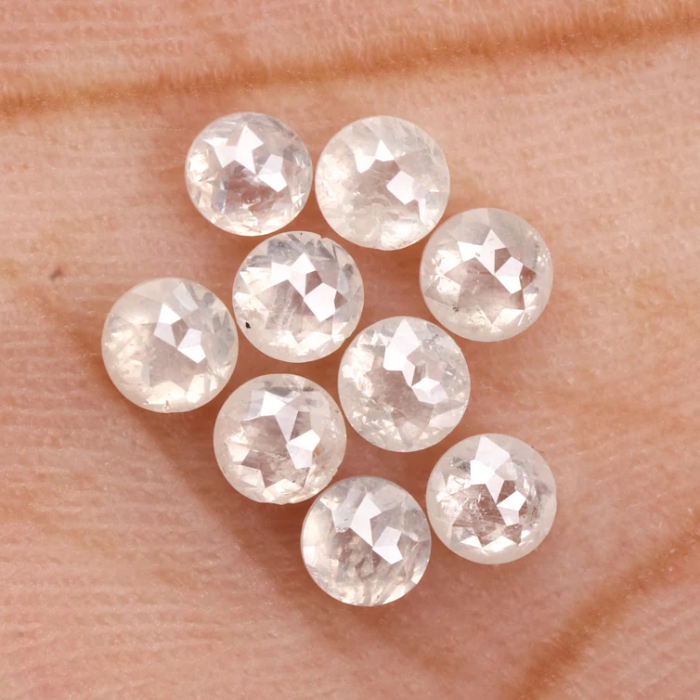 Round Rose Cut Loose Natural Earth Mined Diamond - Minimal Carbon