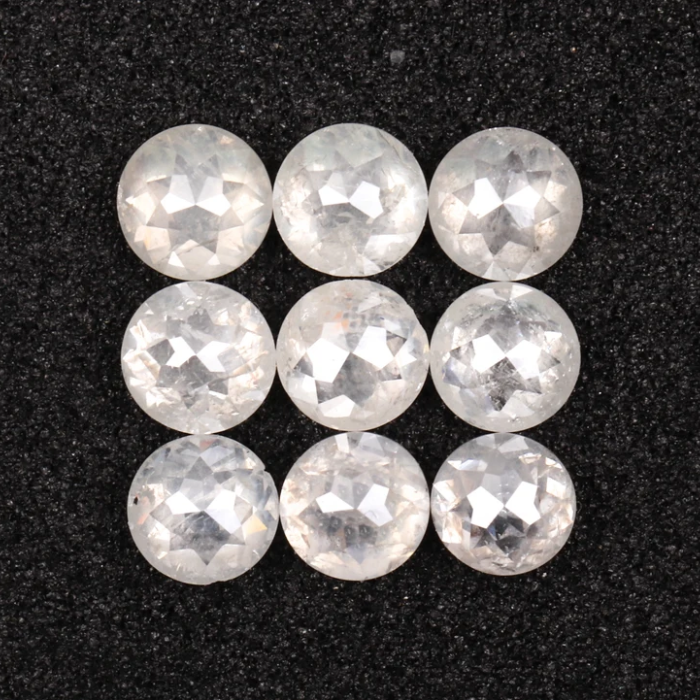 Round Rose Cut Loose Natural Earth Mined Diamond - Minimal Carbon