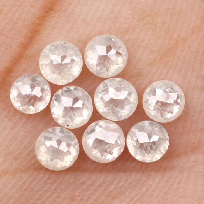 Round Rose Cut Loose Natural Earth Mined Diamond - Minimal Carbon