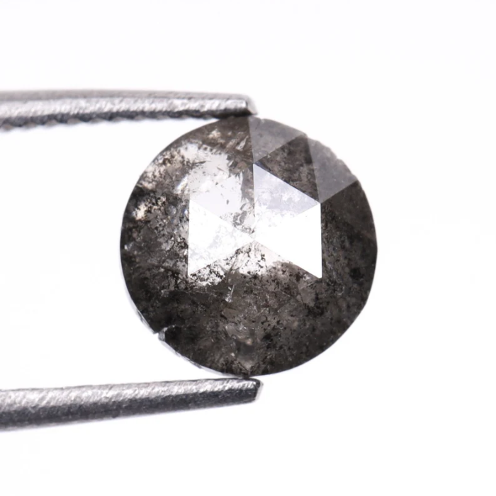 Round Rose Cut Loose Natural Salt And Pepper Diamond