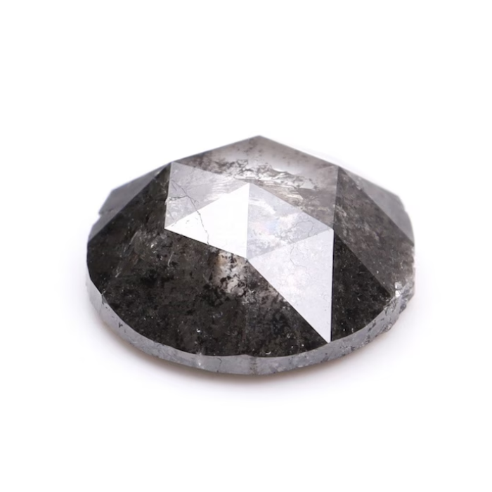 Round Rose Cut Loose Natural Salt And Pepper Diamond