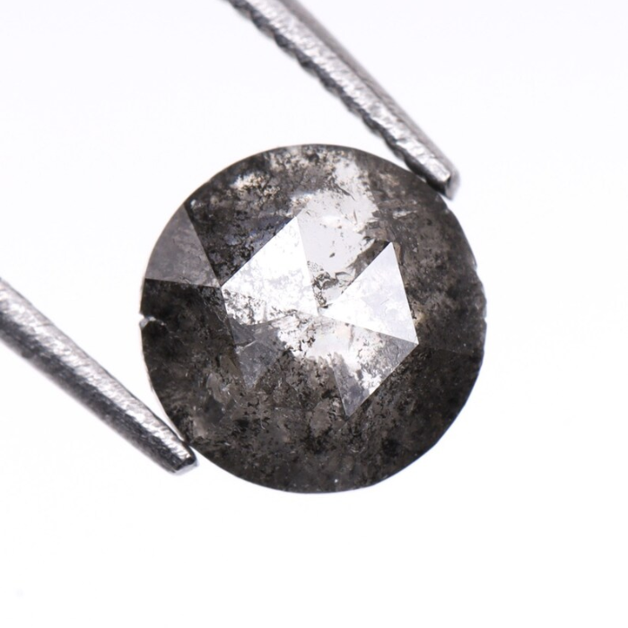 Round Rose Cut Loose Natural Salt And Pepper Diamond