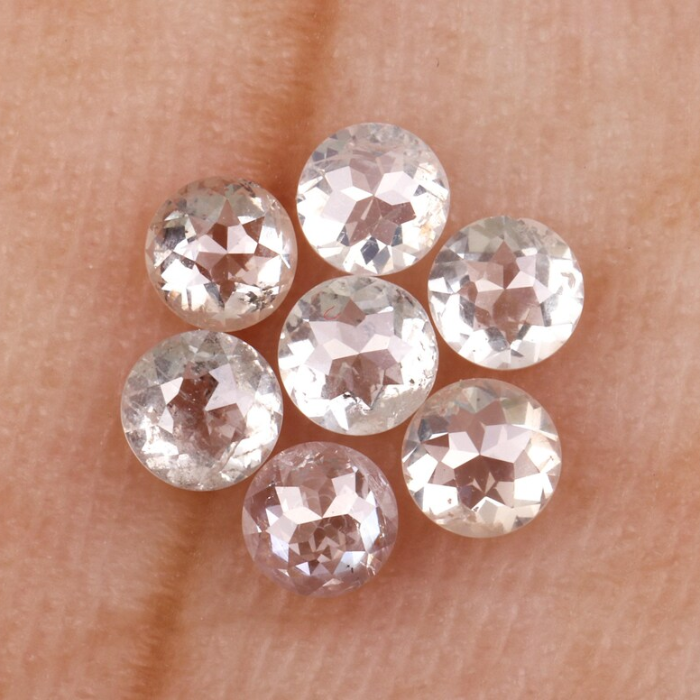 Round Rose Cut Loose White Natural Earth Mined Diamond - Minimal Carbon