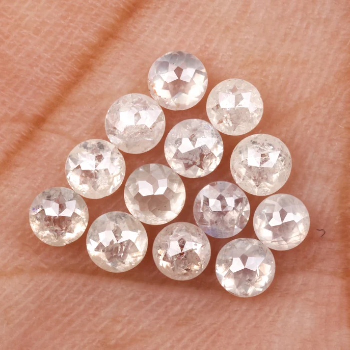 Round Rose Cut Loose White Natural Earth Mined Diamond