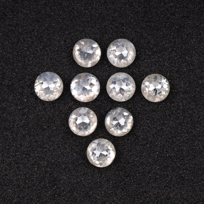 Round Rose Cut Loose White Natural Earth Mined Diamond - Minimal Carbon