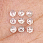 Round Rose Cut Loose White Natural Earth Mined Diamond - Minimal Carbon