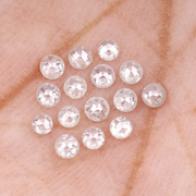 Round Rose Cut Milky White Natural Earth Mined Diamond - Minimal Carbon