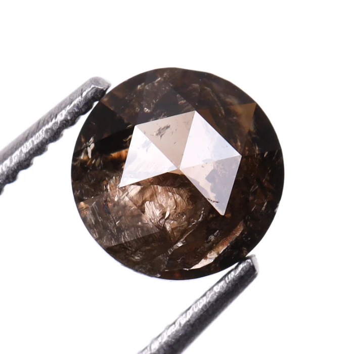 Round Rose Cut Natural Brown Diamond