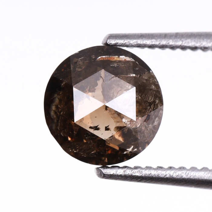 Round Rose Cut Natural Brown Diamond