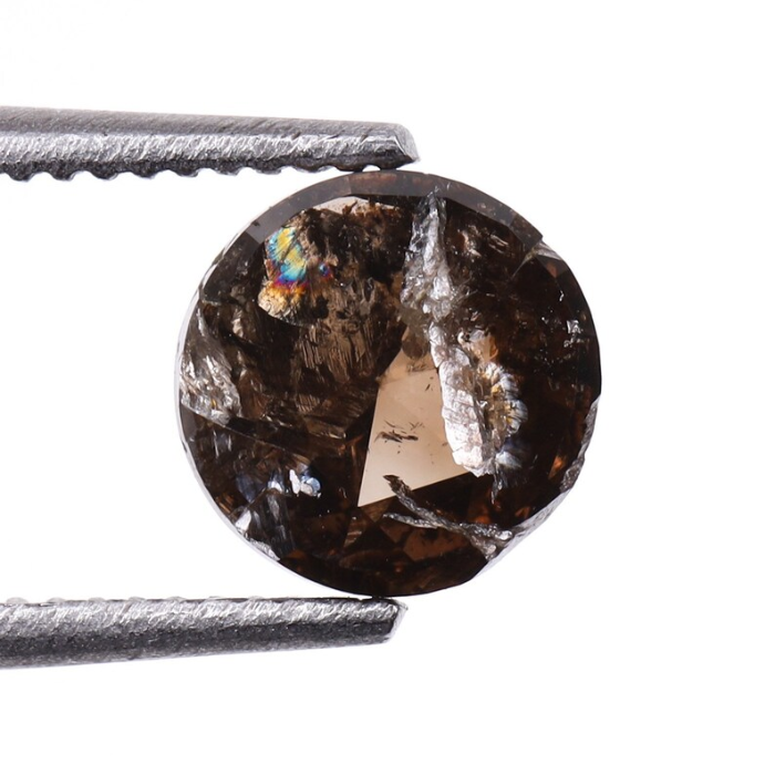 Round Rose Cut Natural Brown Diamond