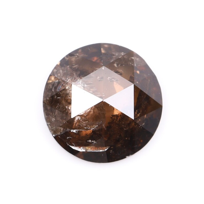 Round Rose Cut Natural Brown Diamond