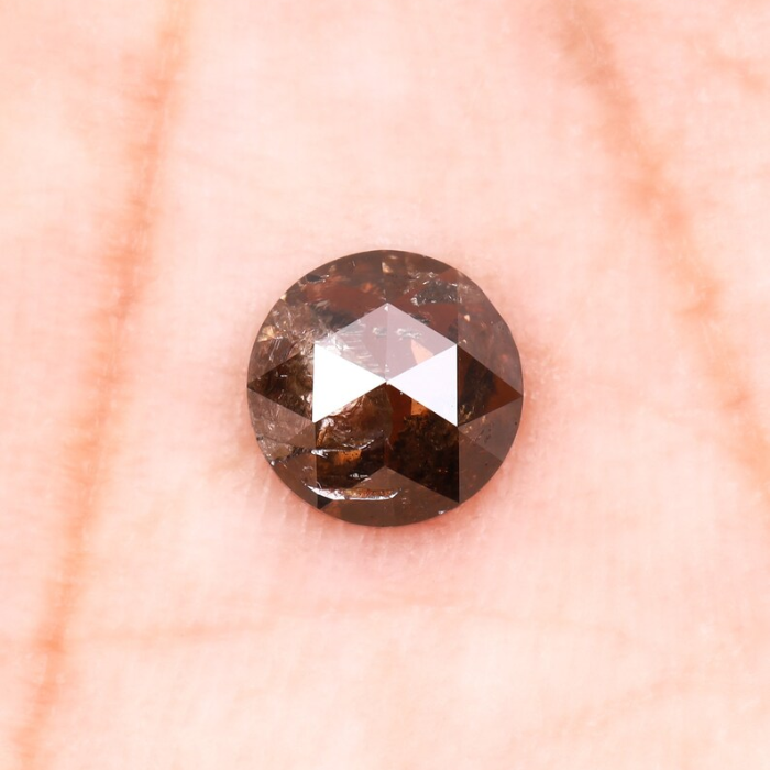 Round Rose Cut Natural Brown Diamond