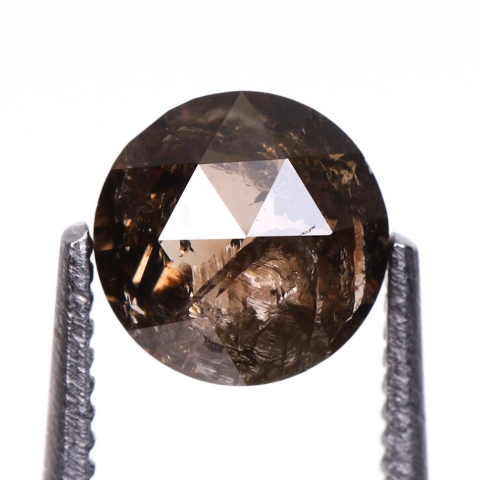 Round Rose Cut Natural Brown Diamond